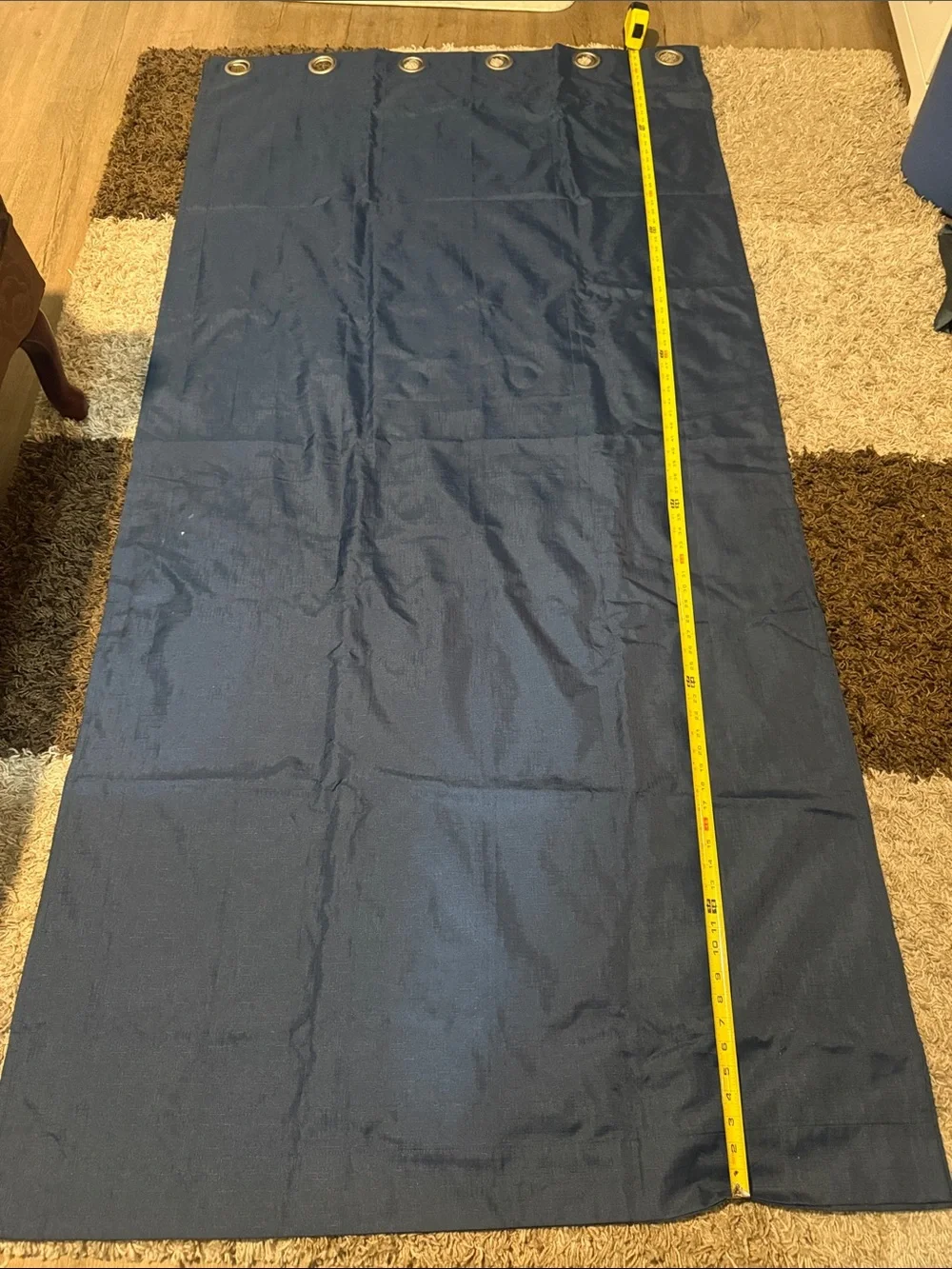 Eclipse Navy Blue Grommet Curtain Panel x2